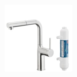 Kfa Duero Pure Move bateria zlewozmywakowa z filtracją wody oraz wyciąganą wylewką inox.