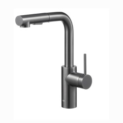 Kfa Duero Basic bateria zlewozmywakowa stojąca z wyciąganą wylewką 2-funkcyjną gun metal.