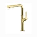 Kfa Duero Basic bateria zlewozmywakowa stojąca z wyciąganą wylewką 2-funkcyjną light gold.