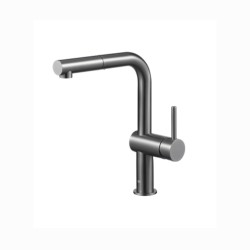 Kfa Duero Basic bateria zlewozmywakowa stojąca z wyciąganą wylewką gun metal.