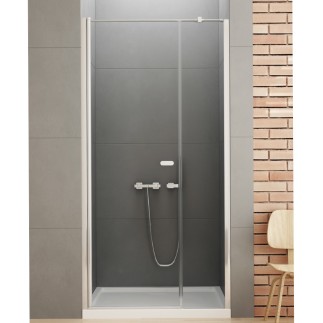 New Trendy New Soleo drzwi wnękowe pojedyncze wahadłowe z dodatkową ścianką, wspornik prosty 120 cm chrom