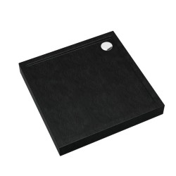 Schedpol Cameron black stone brodzik kwadratowy 80x80x12cm