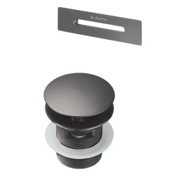 Deante korek  click-clack wannowy zestaw z przelewem prostokątnym titanium