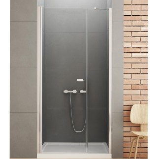 New Trendy New Soleo drzwi wnękowe pojedyncze wahadłowe z dodatkową ścianką 120 cm chrom