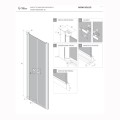 New Trendy New Soleo drzwi wnękowe wahadłowe podwójne 90 cm gunmetal