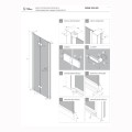 New Trendy New Soleo drzwi wnękowe składane pojedyncze prawe 90 cm gunmetal