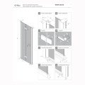 New Trendy New Soleo drzwi wnękowe składane pojedyncze lewe 90 cm gunmetal