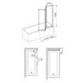 Kfa Standard parawan nawannowy składany 3-elementowy 120 cm chrom mat