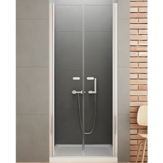 New Trendy New Soleo drzwi wnękowe wahadłowe podwójne 120 cm chrom