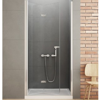 New Trendy New Soleo drzwi wnękowe składane pojedyncze lewe 120 cm chrom