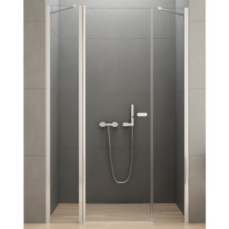 New Trendy New Soleo drzwi wnękowe wahadłowe pojedyncze 120 cm plus dwie ścianki chrom