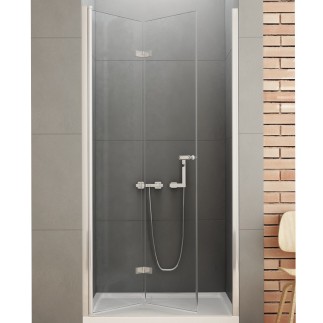 New Trendy New Soleo drzwi wnękowe składane pojedyncze lewe 90 cm chrom