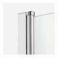 New Trendy New Soleo drzwi wnękowe wahadłowe pojedyncze 130 cm plus dwie ścianki chrom