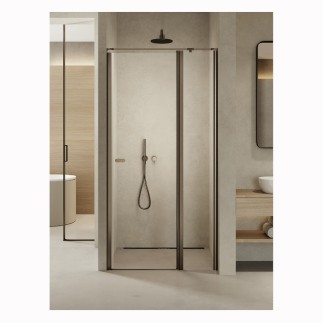 New Trendy New Soleo drzwi wnękowe wahadłowe pojedyncze 110 cm plus ścianka z zawiasem, wspornik równoległy gunmetal