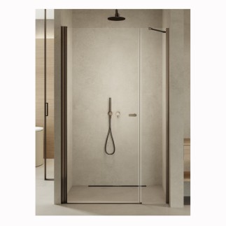 New Trendy New Soleo drzwi wnękowe wahadłowe pojedyncze 160 cm z dodatkową ścianką, wspornik prosty gunmetal
