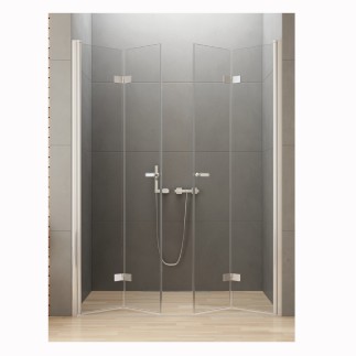 New Trendy New Soleo Drzwi wnękowe składane podówjne 150 cm chrom