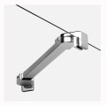 New Trendy New Soleo drzwi wnękowe składane prawe 120 cm z dodatkową ścianką chrom