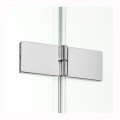 New Trendy New Soleo drzwi wnękowe składane prawe 120 cm z dodatkową ścianką chrom