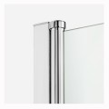 New Trendy New Soleo drzwi wnękowe składane lewe 140 cm z dodatkową ścianką chrom
