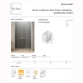 New Trendy New Soleo drzwi wnękowe składane prawe 130 cm z dodatkową ścianką chrom