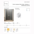New Trendy New Soleo drzwi wnękowe składane prawe 140 cm z dodatkową ścianką chrom