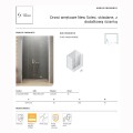 New Trendy New Soleo drzwi wnękowe składane prawe 120 cm z dodatkową ścianką chrom