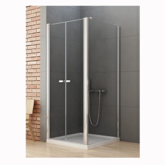 New Trendy New Soleo kabina prysznicowa kwadratowa drzwi boczne, podwójne, wspornik prosty 90x90 cm chrom