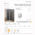 New Trendy New Soleo kabina prysznicowa kwadratowa drzwi boczne, podwójne, wspornik prosty 90x90 cm