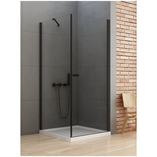 New Trendy New Soleo Black kabina prysznicowa prostokątna wspornik skośny, pojedyncze drzwi 90x120x195