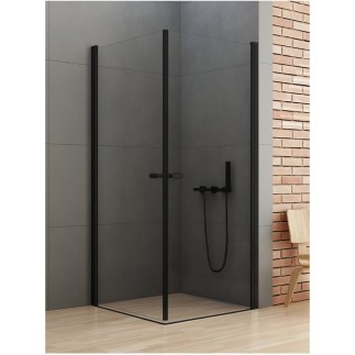 New Trendy New Soleo Black kabina prysznicowa kwadratowa podwójne drzwi 100x100x195