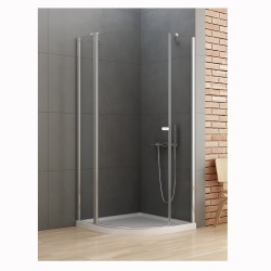 New Trendy New Soleo kabina prysznicowa półokrągła pojedyncze drzwi 100x100 cm chrom