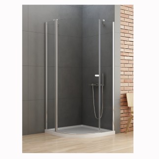 New Trendy New Soleo kabina prysznicowa półokrągła pojedyncze drzwi 90x90 cm chrom