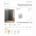 New Trendy New Soleo kabina prysznicowa półokrągła pojedyncze drzwi 90x90 cm chrom