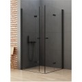 New Trendy New Soleo Black kabina prysznicowa drzwi podwójne składane 80x80x195