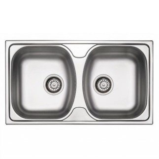 Deante Techno zlewozmywak stalowy 2-komorowy 79,0x44,0x13,0 cm satyna