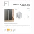 New Treny New Soleo kabina prysznicowa walk-in z dodatkową ścianką 50 cm chrom