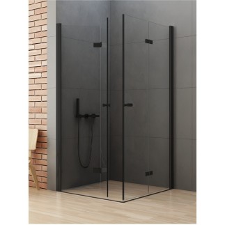 New Trendy New Soleo Black kabina prysznicowa prostokątna drzwi podwójne składane 90x70x195