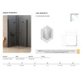 New Trendy New Soleo Black kabina prysznicowa drzwi podwójne składane 90x90x195