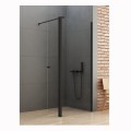 New Trendy New Soloe Black kabina prysznicowa walk-in z dodatkową ścianką 80 cm czarna