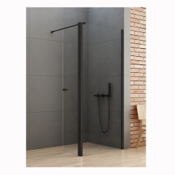 New Trendy New Soloe Black kabina prysznicowa walk-in z dodatkową ścianką 80 cm czarna