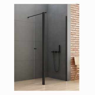 New Trendy New Soloe Black kabina prysznicowa walk-in z dodatkową ścianką 80 cm czarna