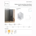 New Trendy New Soleo Black kabina prysznicowa walk-in z dodatkową ścianką 70 cm czarna