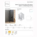 New Trendy New Soleo Blacka kabina prysznicowa walk-in z dodatkową ścianką 60 cm czarna