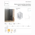 New Trendy New Soloe Black kabina prysznicowa walk-in z dodatkową ścianką 80 cm czarna