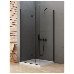 New Trendy New Soleo Black kabina prysznicowa prostokątna drzwi pojedyncze składane lewe 80x90x195
