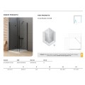 New Trendy New Soleo Black kabina prysznicowa kwadratowa drzwi pojedyncze składane lewe 90x90x195