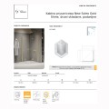 New Trendy New Soleo kabina prysznicowa prostokątna drzwi składane podwójne 70x90 cm złota