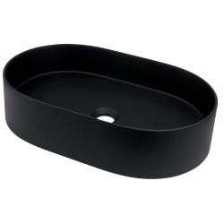 Deante Silia umywalka granitowa nablatowa owalna 55x35 nero