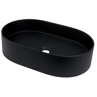 Deante Silia umywalka granitowa nablatowa owalna 55x35 nero