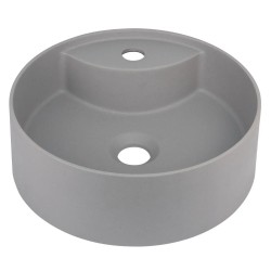 Deante Silia umywalka granitowa nablatowa z miejscem na baterię 36cm szary metalik